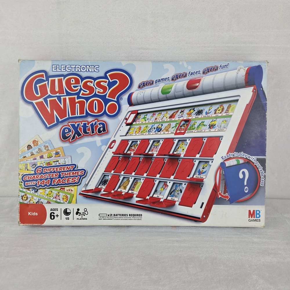 Electronic Guess Who Extra Game 2008 Milton Bradley 100% Complete Tested Works